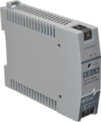 Sola/Hevi-Duty - 100 Watt, 0.60 Amp, 264 VAC, 375 VDC Input, 24 to 28 VDC Output, DIN Rail Power Supply - Screw Terminal Connection, 1 Output, 0.9 Inch Wide x 3.8 Inch Deep x 2.95 Inch High, Up to 80% Efficiency, 14 to 140°F, Green LED Display - All Tool & Supply