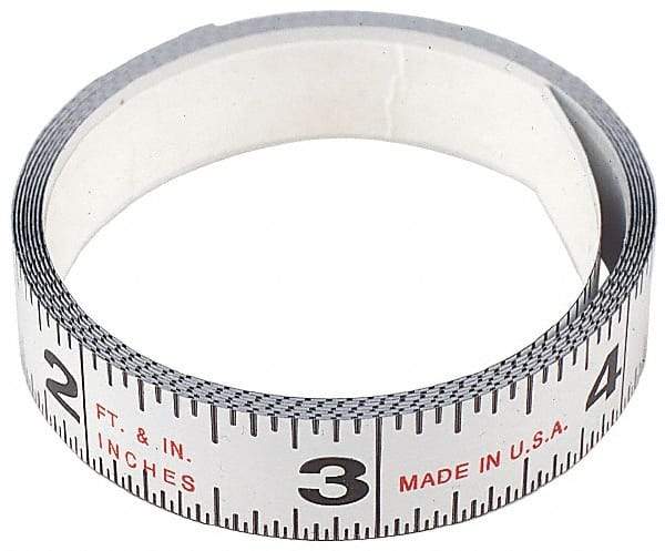 Starrett - Adhesive Tape Measures Length (Feet): 12.00 Length (Meters): 3.66 - All Tool & Supply