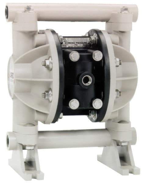 ARO/Ingersoll-Rand - 1/2" NPT, Nonmetallic, Air Operated Diaphragm Pump - PTFE Diaphragm, Polypropylene Housing - All Tool & Supply