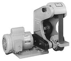 Burr King - 48 Inch Long x 2 Inch Wide Belt Grinder - 1 hp, 220 Volts, Vertical Belt, 6,000 Ft. per Min Belt Speed - All Tool & Supply