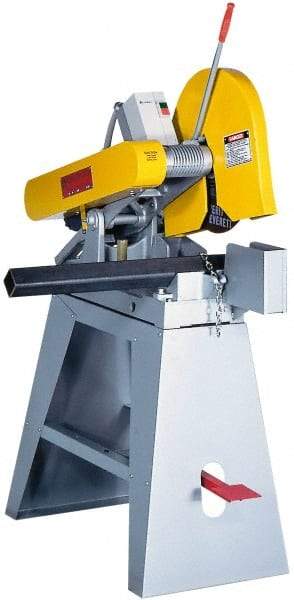 Everett - 14 or 16" Blade Diam, 1" Arbor Hole, Straight Chop & Cutoff Saw - 3 Phase, 10 hp, 230 Volts, 2" in Solids at 90° - All Tool & Supply