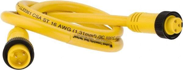 Brad Harrison - 13 Amp, Female Straight, Male Straight Cordset Sensor and Receptacle - 600 Volt, 0.91m Cable Length, IP67 Ingress Rating - All Tool & Supply