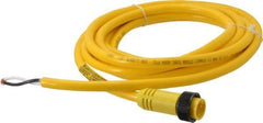 Brad Harrison - 13 Amp, Male Straight to Pigtail Cordset Sensor and Receptacle - 600 Volt, 3.66m Cable Length, IP67 Ingress Rating - All Tool & Supply