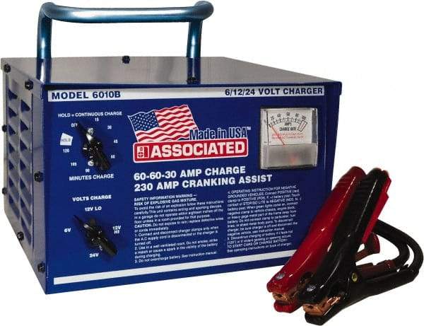 Associated Equipment - 6/12/24 Volt Battery Charger - 60 Amps/60 Amps/30 Amps, 230 Starter Amps - All Tool & Supply