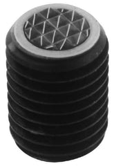 Fairlane - Serrated Tooth, 5/8-18, 5/16" Internal Hex, 1" Thread Length, Black Oxide Finish, Fully Threaded, Adjustable Positioning Gripper - 1/2" Pad Diam, 4-Point Tooth Grade - All Tool & Supply