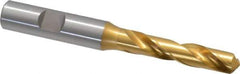 OSG - 0.377" 130° Spiral Flute Cobalt Screw Machine Drill Bit - TiN Finish, Right Hand Cut, 1-7/8" Flute Length, 3-31/32" OAL, Standard Point, Straight Shank - All Tool & Supply