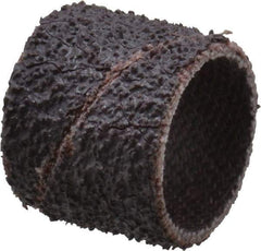 Merit Abrasives - 50 Grit Aluminum Oxide Coated Spiral Band - 1/2" Diam x 1/2" Wide, Coarse Grade - All Tool & Supply