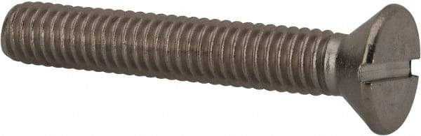 Value Collection - 5/16-18 UNC, 2" OAL Slotted Drive Machine Screw - Flat Head, Grade 316 Stainless Steel, Uncoated, Without Washer - All Tool & Supply