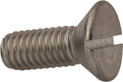 Value Collection - 3/8-16 UNC, 1" OAL Slotted Drive Machine Screw - Flat Head, Grade 316 Stainless Steel, Uncoated, Without Washer - All Tool & Supply