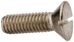 Value Collection - 3/8-16 UNC, 1-1/4" OAL Slotted Drive Machine Screw - Flat Head, Grade 316 Stainless Steel, Uncoated, Without Washer - All Tool & Supply