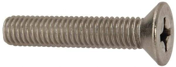 Value Collection - 3/8-16 UNC, 2" OAL Slotted Drive Machine Screw - Flat Head, Grade 316 Stainless Steel, Uncoated, Without Washer - All Tool & Supply