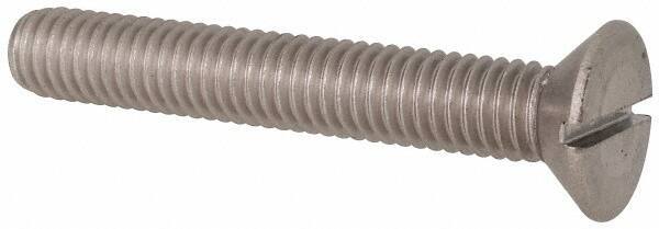 Value Collection - 3/8-16 UNC, 2-1/2" OAL Slotted Drive Machine Screw - Flat Head, Grade 316 Stainless Steel, Uncoated, Without Washer - All Tool & Supply