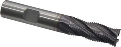 OSG - 1/2" Diam, Fine Pitch, 1-1/4" LOC, 4 Flute Cobalt Roughing Square End Mill - TiCN Finish, 3-1/4" OAL, 1/2" Shank Diam, Single End, 30° Helix - All Tool & Supply