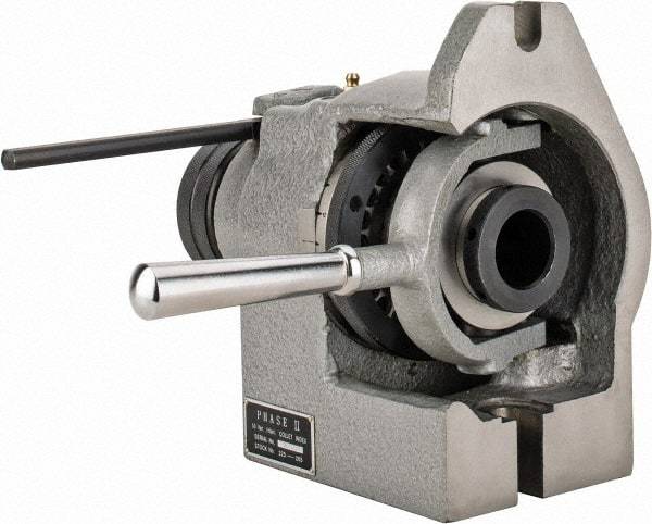 Phase II - 5C Compatible, 24 Increment, Horizontal & Vertical Standard Collet Indexer - 4-1/2" High Center, 1-1/8" Max Collet Capacity, Manual Operation - All Tool & Supply