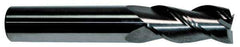 Accupro - 9/16", 3" LOC, 9/16" Shank Diam, 6" OAL, 3 Flute, Solid Carbide Square End Mill - Single End, AlTiN Finish, Spiral Flute, 40° Helix, Centercutting, Right Hand Cut, Right Hand Flute - All Tool & Supply