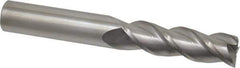 Accupro - 5/8", 2-1/8" LOC, 5/8" Shank Diam, 4-5/8" OAL, 3 Flute, Solid Carbide Square End Mill - Single End, Uncoated, Spiral Flute, 40° Helix, Centercutting, Right Hand Cut, Right Hand Flute - All Tool & Supply