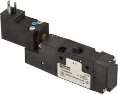 Parker - 1/8", 3-Way Body Ported Stacking Solenoid Valve - 24 VDC, 0.75 CV Rate, Air Return, 2.14" High x 4.2" Long - All Tool & Supply