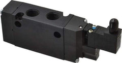 Parker - 3/8", 4-Way Body Ported Stacking Solenoid Valve - 24 VDC, 1.4 CV Rate, 2.4" High x 5.78" Long - All Tool & Supply