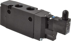 Parker - 3/8", 4-Way Body Ported Stacking Solenoid Valve - 120 VAC, 1.4 CV Rate, Air Return, 2.4" High x 5.78" Long - All Tool & Supply