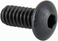 Camcar - #2-56 UNC Hex Socket Drive, Button Screw - Alloy Steel, Black Oxide Finish, Fully Threaded, 3/16" Length Under Head - All Tool & Supply