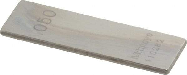 Mitutoyo - 0.05" Rectangular Steel Gage Block - Accuracy Grade 0, Includes Certificate of Inspection - All Tool & Supply