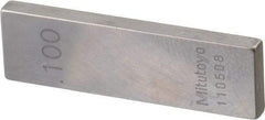 Mitutoyo - 0.1" Rectangular Steel Gage Block - Accuracy Grade 0, Includes Certificate of Inspection - All Tool & Supply