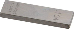 Mitutoyo - 0.104" Rectangular Steel Gage Block - Accuracy Grade 0, Includes Certificate of Inspection - All Tool & Supply