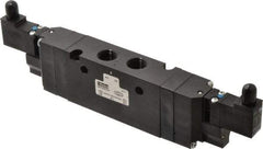 Parker - 3/8", 4-Way Body Ported Stacking Solenoid Valve - 24 VDC, 2.1 CV Rate, 9.35" Long - All Tool & Supply