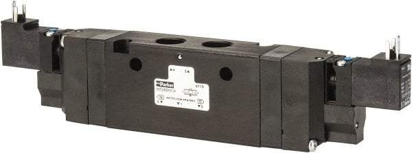 Parker - 4-Way Body Ported Stacking Solenoid Valve - 120 VAC, 2.1 CV Rate, 9.35" Long - All Tool & Supply