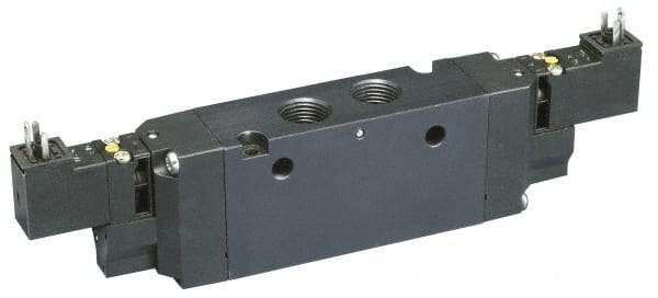 Parker - 4-Way Body Ported Stacking Solenoid Valve - 24 VDC, 5.9 CV Rate, 11.29" Long - All Tool & Supply