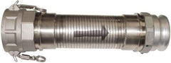 Kuriyama of America - 240" OAL, 6" ID, Flexible Metal Hose Assembly - 6" Fitting, Part A Adapter x Part D Coupler End Connections, Aluminum Fitting, 304 Stainless Steel Hose - All Tool & Supply