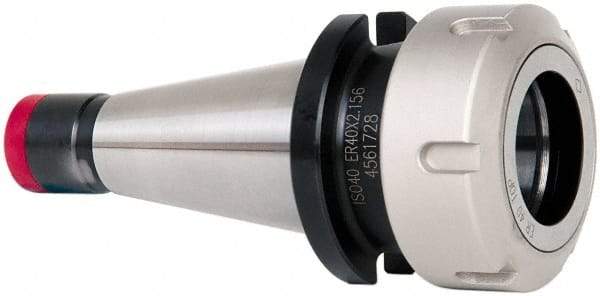 ETM - 0.08" to 1" Capacity, 2-5/32" Projection, ISO40 Taper Shank, ER40 Collet Chuck - 2.156 Inch Projection, 5/8-11 Drawbar Thread - Exact Industrial Supply