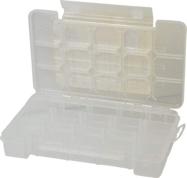 Akro-Mils - 5-1/8" Wide x 8-5/8" High x 5-1/8" Deep, Small Parts Storage Case - Clarified Polypropylene Frame, 3 to 15 Compartments, 1-3/8" Wide x 8-1/8" High x 1-1/4" Deep Bin - All Tool & Supply