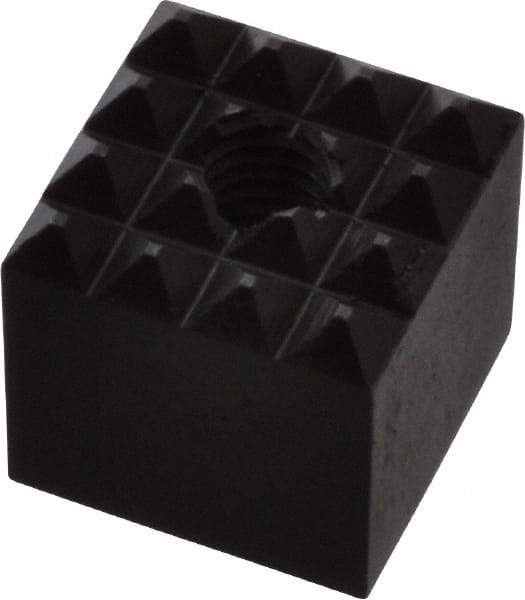 Fairlane - 1/2" Square, 10-32 Thread, 1/2" High, Fine Tooth Grade, Diamond Serration, High Speed Steel, Square Positioning Gripper - 0.03 x 45A° Chamfer, Black Oxide Finish - All Tool & Supply