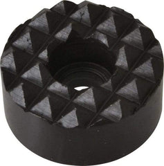 Fairlane - 1" Diam, 1/2" High, 1/4 C Bore SHCS, Counterbored, Coarse Tooth Grade Diamond Serration Tooth Pattern, High Speed Steel, Round Positioning Gripper - Black Oxide Coated - All Tool & Supply