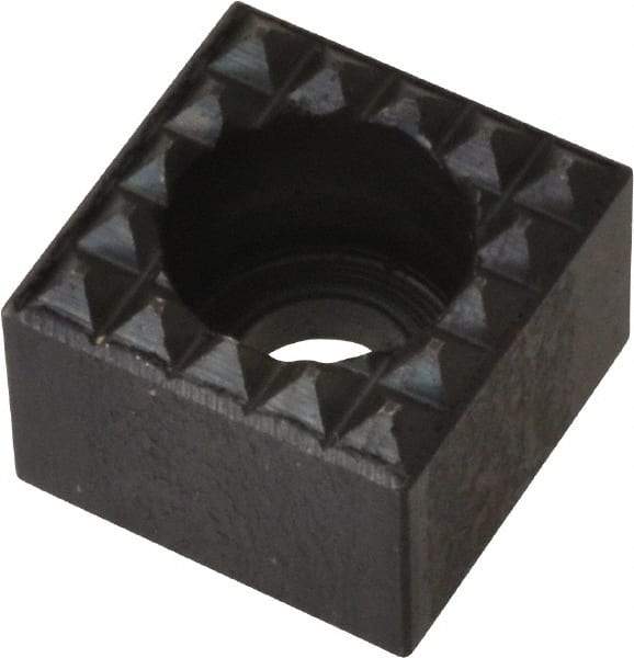 Fairlane - 1/2" Square, 3/8" High, #10 C Bore SHCS Size, Extra Fine Tooth Grade, Diamond Serration, High Speed Steel, Square Positioning Gripper - 0.03 x 45A° Chamfer, 1/4" Counterbore Depth, Black Oxide Finish - All Tool & Supply