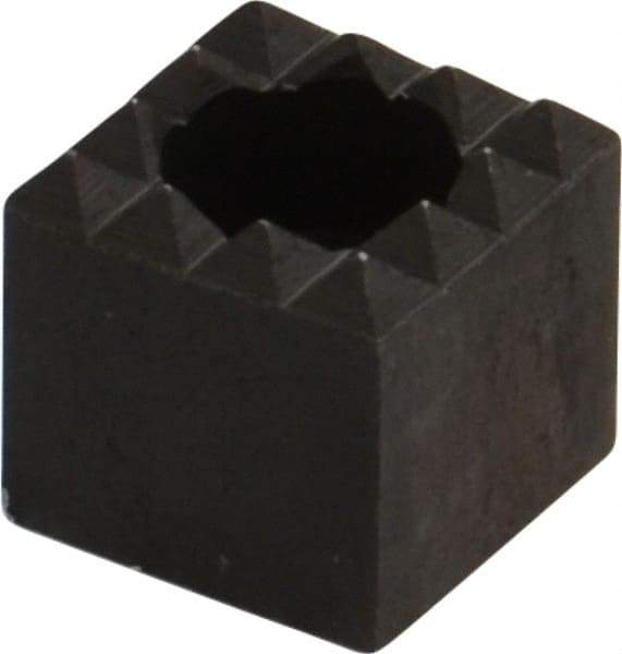 Fairlane - 1/2" Square, 1/2" High, #10 C Bore SHCS Size, Fine Tooth Grade, Diamond Serration, High Speed Steel, Square Positioning Gripper - 0.03 x 45A° Chamfer, 1/4" Counterbore Depth, Black Oxide Finish - All Tool & Supply