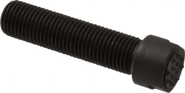 Fairlane - Serrated Tooth, 3/8-24, 1/8" Internal Hex, 1-1/2" Shank Length, 1-1/2" Thread Length, Black Oxide Finish, Round Head, Adjustable Positioning Gripper - 3/8" Pad Diam, 1/2" Hex, 0.15" Head Height, Extra Fine Tooth Grade - All Tool & Supply