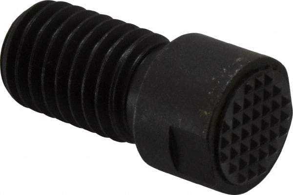 Fairlane - Serrated Tooth, 5/8-11, 1/4" Internal Hex, 1" Shank Length, 1" Thread Length, Black Oxide Finish, Round Head, Adjustable Positioning Gripper - 5/8" Pad Diam, 3/4" Hex, 1/4" Head Height, Extra Fine Tooth Grade - All Tool & Supply