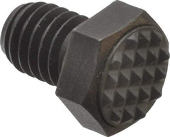 Fairlane - Serrated Tooth, 3/8-16, 1/2" Shank Length, 1/2" Thread Length, Black Oxide Finish, Hex Head, Adjustable Positioning Gripper - 1/2" Pad Diam, 9/16" Hex, 9/32" Head Height, Extra Fine Tooth Grade - All Tool & Supply