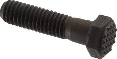 Fairlane - Serrated Tooth, 3/8-16, 1-1/2" Shank Length, 1-1/8" Thread Length, Black Oxide Finish, Hex Head, Adjustable Positioning Gripper - 1/2" Pad Diam, 9/16" Hex, 9/32" Head Height, Extra Fine Tooth Grade - All Tool & Supply