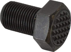 Fairlane - Serrated Tooth, 5/8-18, 1" Shank Length, 1" Thread Length, Black Oxide Finish, Hex Head, Adjustable Positioning Gripper - 3/4" Pad Diam, 15/16" Hex, 7/16" Head Height, Fine Tooth Grade - All Tool & Supply