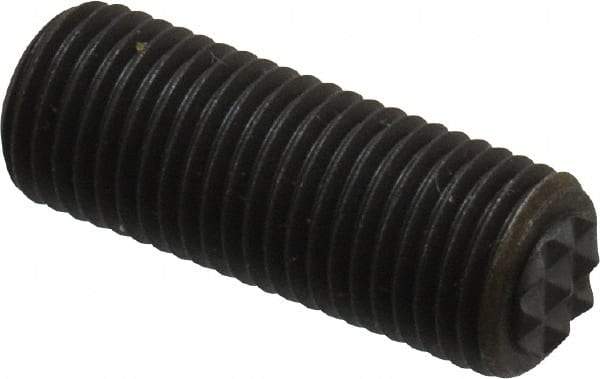 Fairlane - Serrated Tooth, 3/8-24, 3/16" Internal Hex, 1" Thread Length, Black Oxide Finish, Fully Threaded, Adjustable Positioning Gripper - 1/4" Pad Diam, Extra Fine Tooth Grade - All Tool & Supply