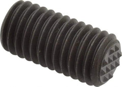 Fairlane - Serrated Tooth, 1/2-13, 1/4" Internal Hex, 1" Thread Length, Black Oxide Finish, Fully Threaded, Adjustable Positioning Gripper - 3/8" Pad Diam, Extra Fine Tooth Grade - All Tool & Supply