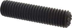 Fairlane - Serrated Tooth, 1/2-13, 1/4" Internal Hex, 2" Thread Length, Black Oxide Finish, Fully Threaded, Adjustable Positioning Gripper - 3/8" Pad Diam, Extra Fine Tooth Grade - All Tool & Supply