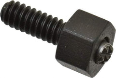 Fairlane - 10-24, 1/2" Thread Length, 5/32" Ball Diam, Serrated Ball Pad Surface, Alloy Steel, Black Oxide, Hex Head, Swivel Action Gripper Assemblies - 5/16" Head Height, 3/8" Hex, 5/32" Contact Diam, High Speed Steel Ball - All Tool & Supply