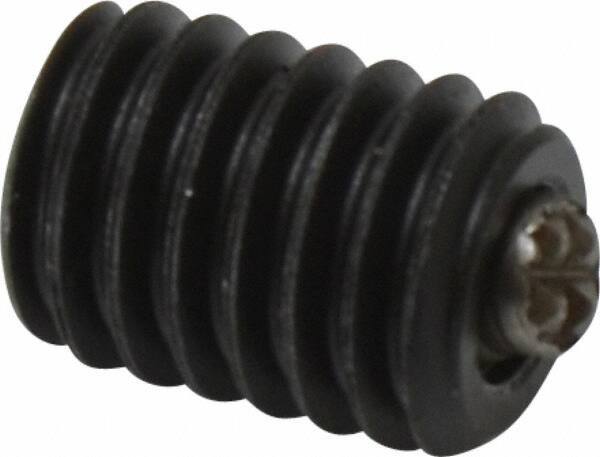 Fairlane - 3/8-16, 1/2" Thread Length, 3/16" Ball Diam, Serrated Ball Pad Surface, Alloy Steel, Black Oxide, Threaded, Swivel Action Gripper Assemblies - 5/32" Contact Diam, High Speed Steel Ball - All Tool & Supply