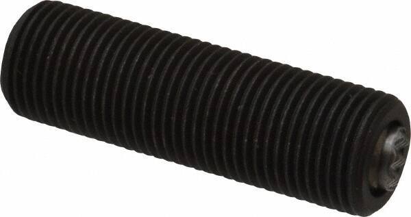 Fairlane - 5/8-18, 2" Thread Length, 3/8" Ball Diam, Serrated Ball Pad Surface, Alloy Steel, Black Oxide, Threaded, Swivel Action Gripper Assemblies - 5/16" Contact Diam, High Speed Steel Ball - All Tool & Supply