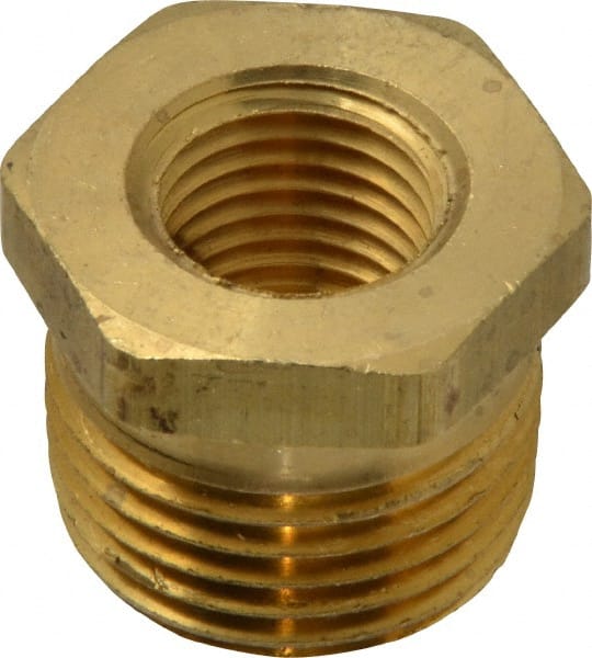 Eaton - 1/2 Male Thread x 1/4 Female Thread, Brass Industrial Pipe Hex Bushing - All Tool & Supply