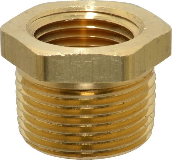 Eaton - 3/4 Male Thread x 1/2 Female Thread, Brass Industrial Pipe Hex Bushing - All Tool & Supply